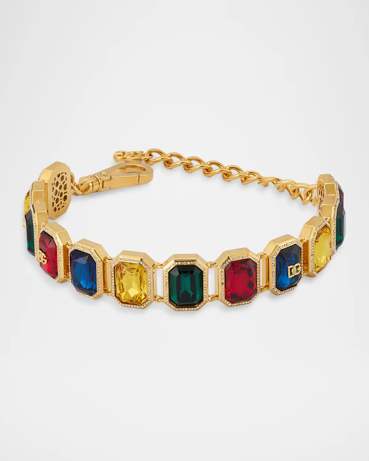 Carretto Necklace with Glass Stones and DG Logo by Dolce & Gabbana