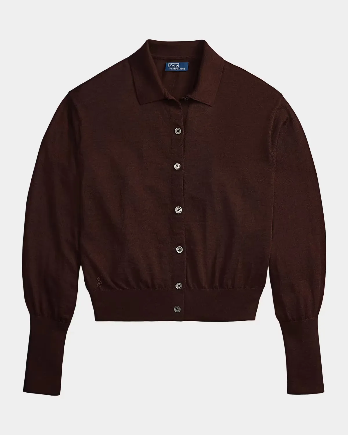 Polo-Collar Wool Blouson Cardigan by Polo Ralph Lauren