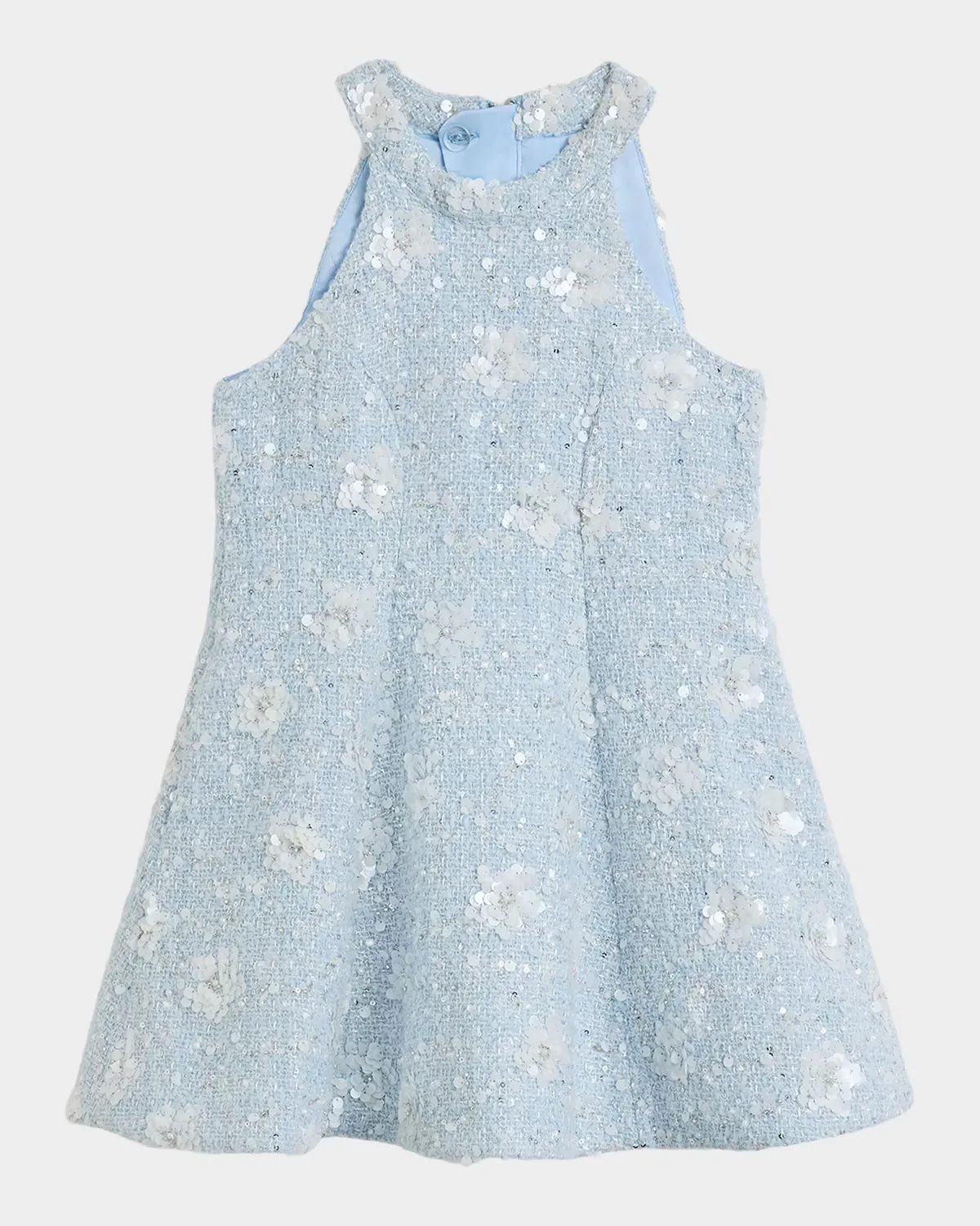 Yve Sequined Boucle Halter Dress by Bardot