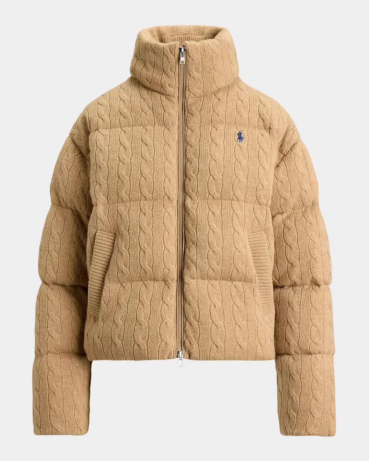 Cable-Knit Wool-Cashmere Puffer Jacket by Polo Ralph Lauren