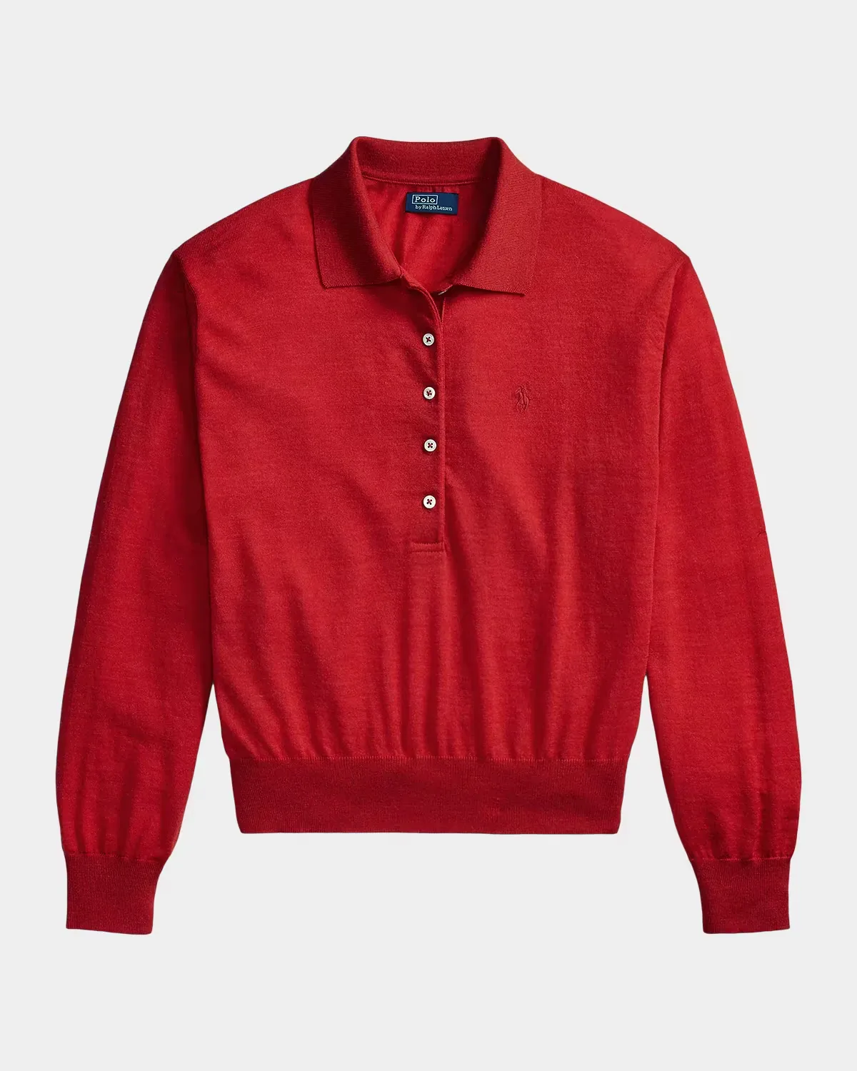 Merino Wool Polo-Collar Sweater