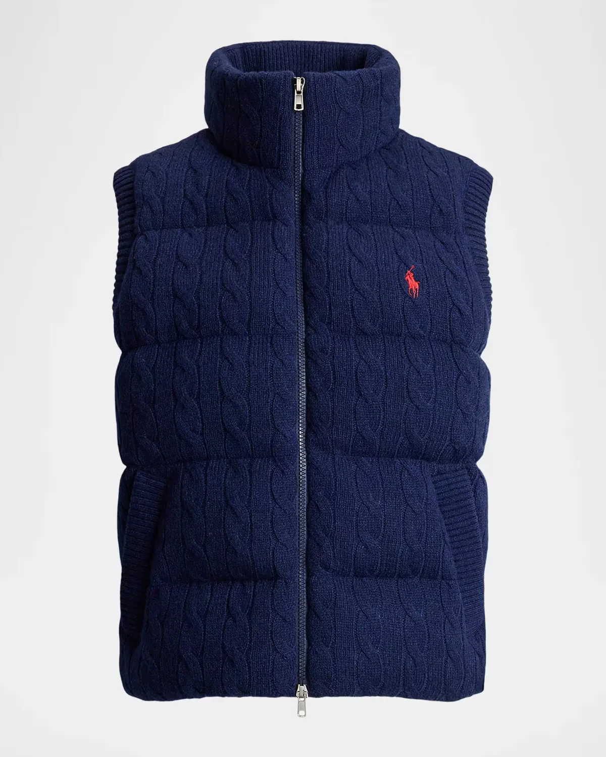 Cable-Knit Wool-Cashmere Zip Gilet by Polo Ralph Lauren