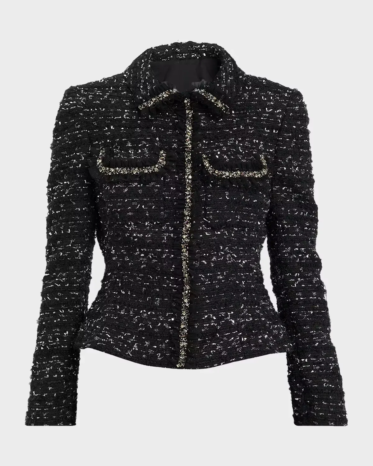 Beaded Metallic Boucle Jacket