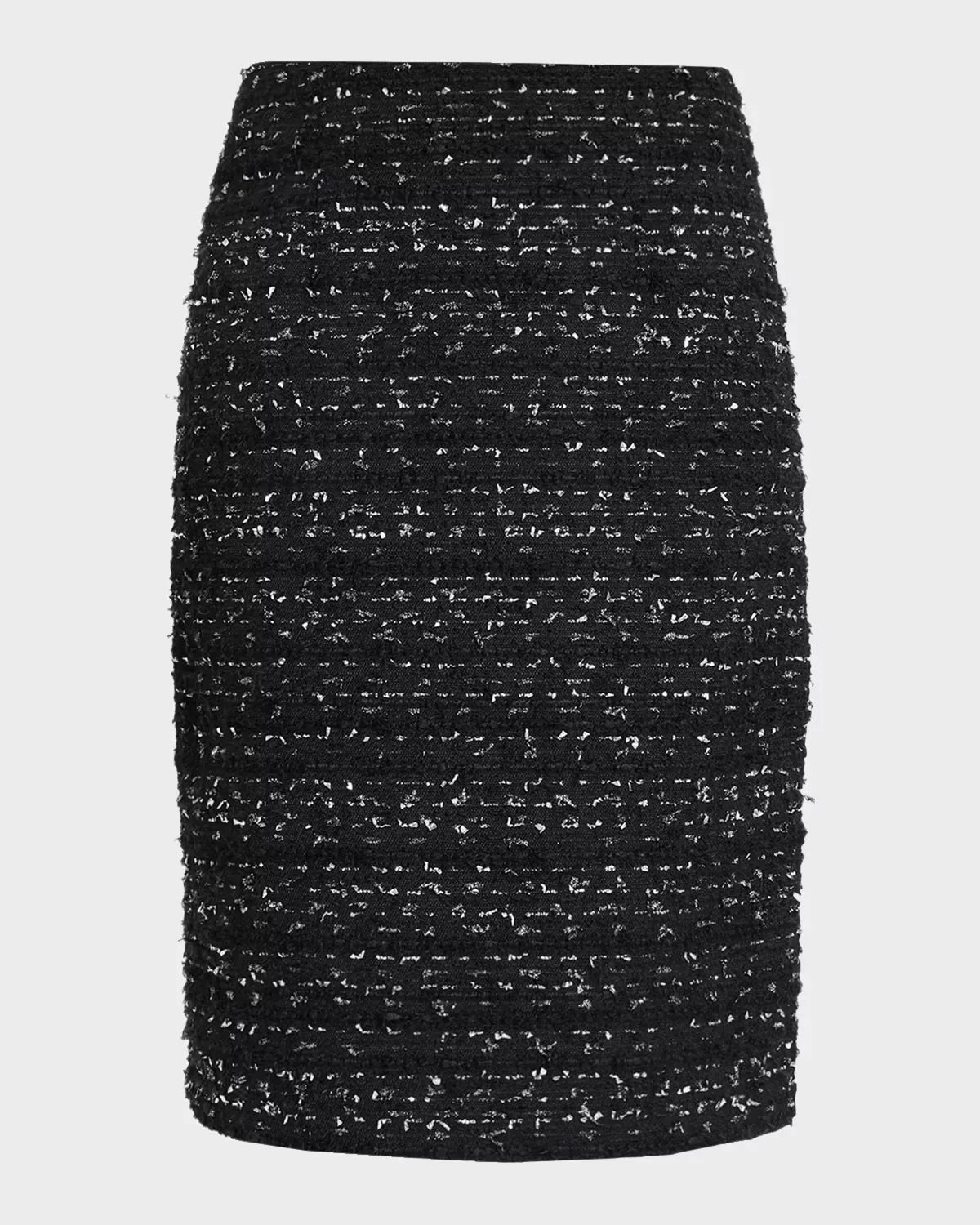 Metallic Tweed Knee-Length Pencil Skirt