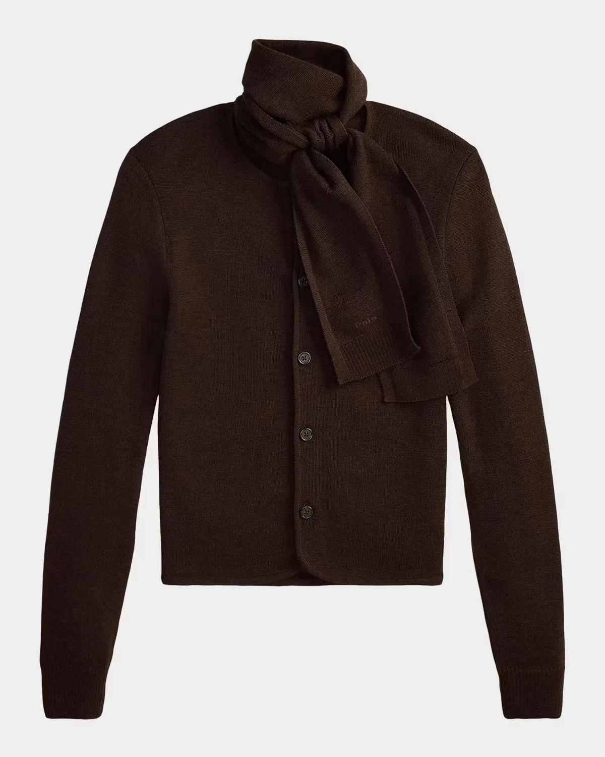 Tie-Scarf Wool Cardigan by Polo Ralph Lauren