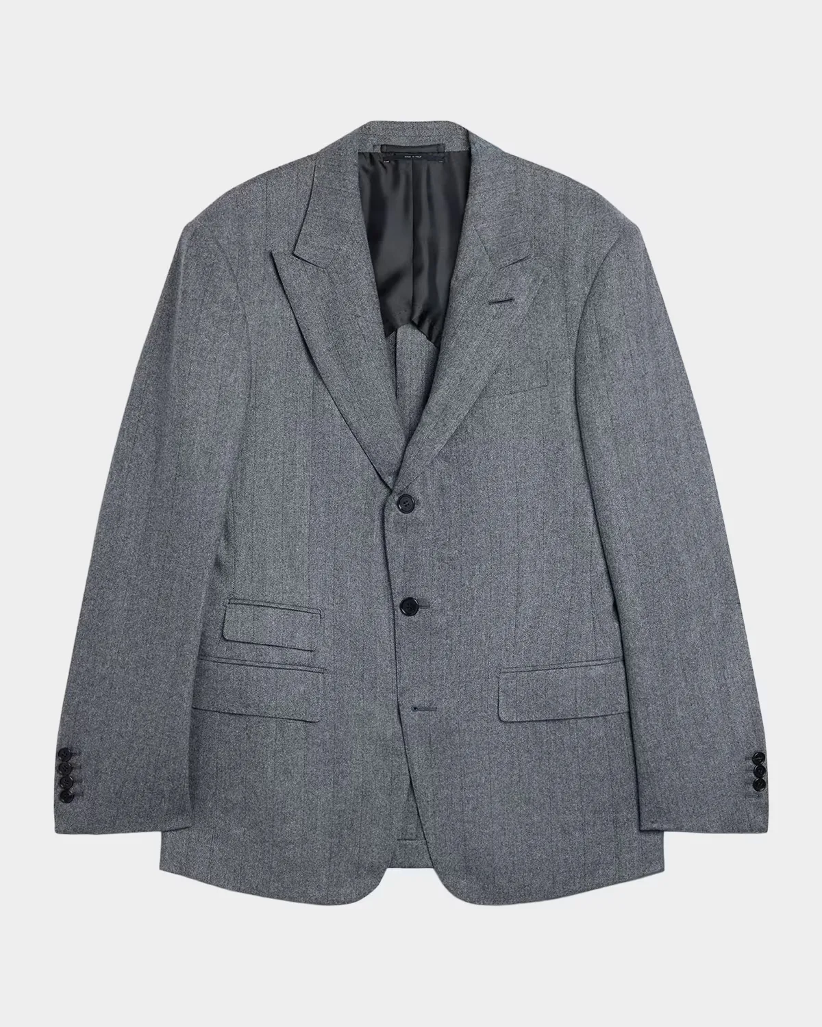 Wool & Cashmere Herringbone Pinstripe Bourdon Sport Coat