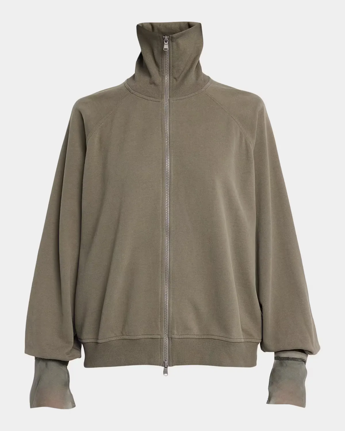 Monili Silk Cuffs Travel Zip-Up Jacket by Brunello Cucinelli