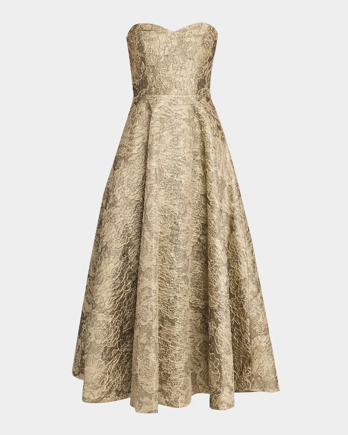 Dakota Strapless Metallic Jacquard Gown