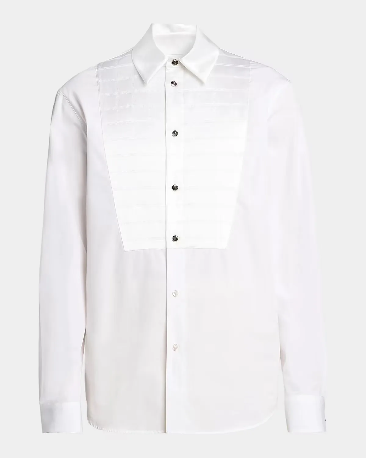 Textured-Bib Cotton Shirt by Versace