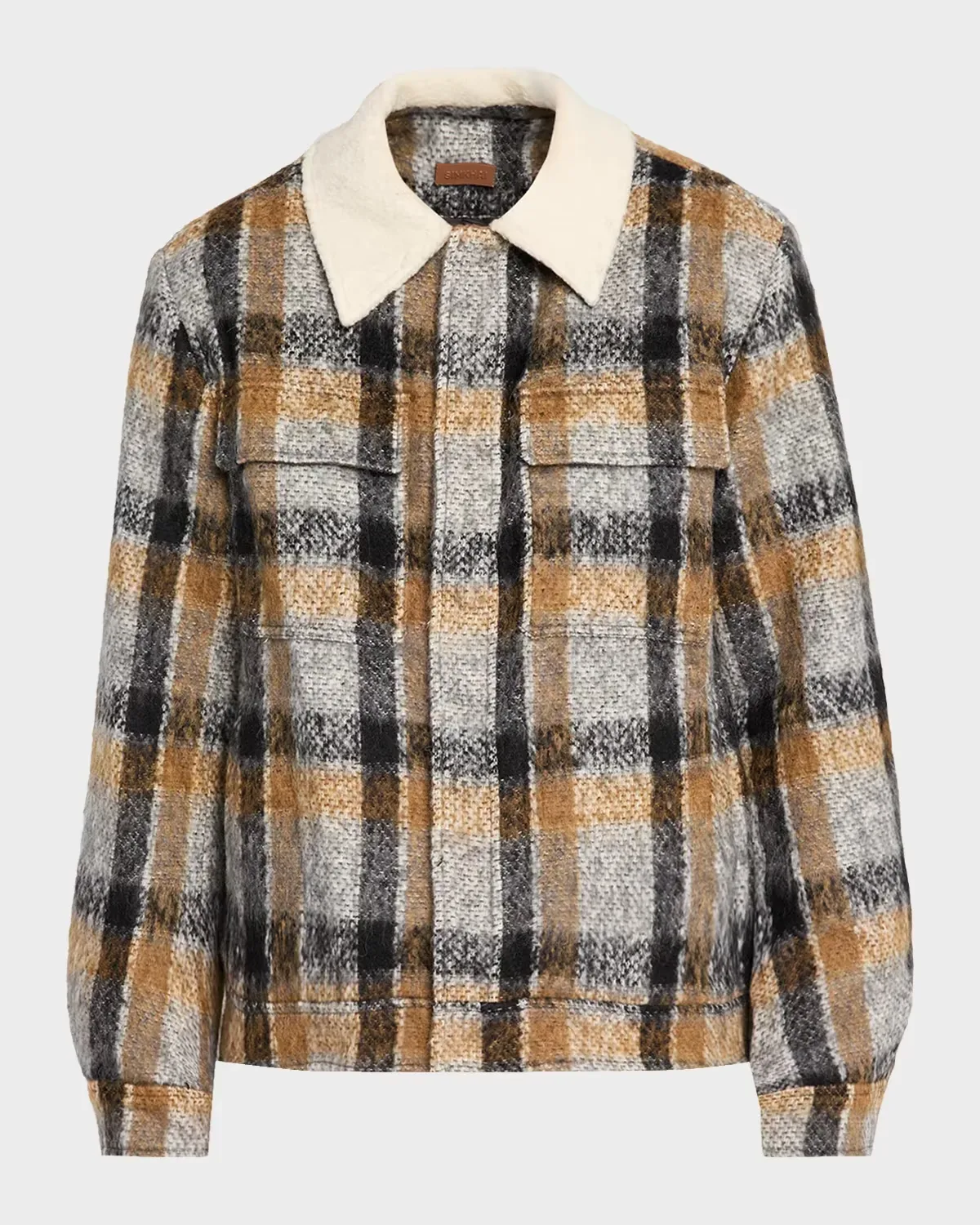Ford Brushed Plaid Trucker Jacket by SIMKHAI