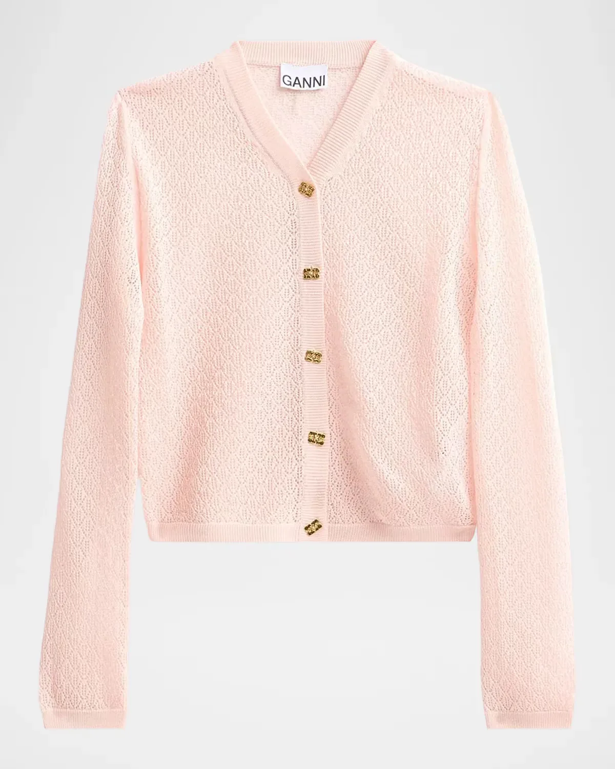 Pointelle-Knit Cardigan by GANNI
