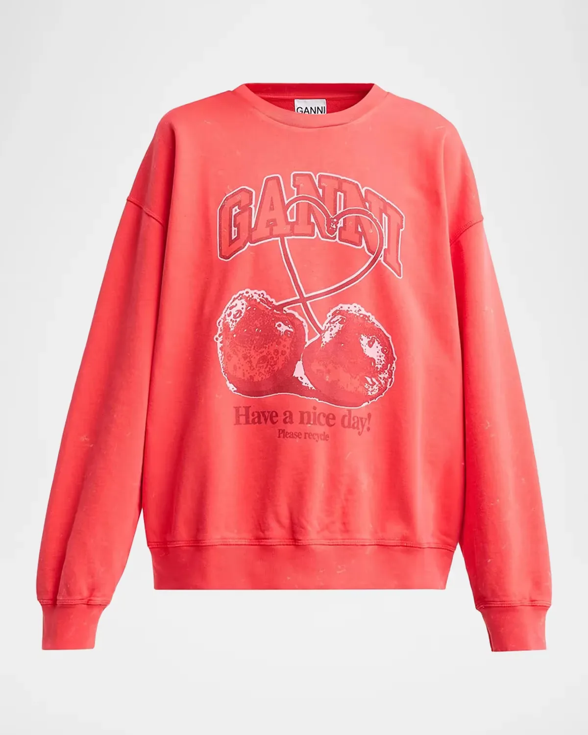 Isoli Cherry Crewneck Sweatshirt by GANNI