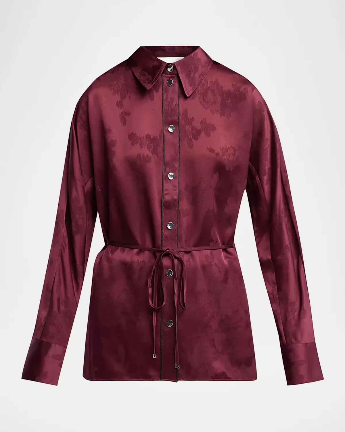 Satin Jacquard Drawstring Shirt by GANNI