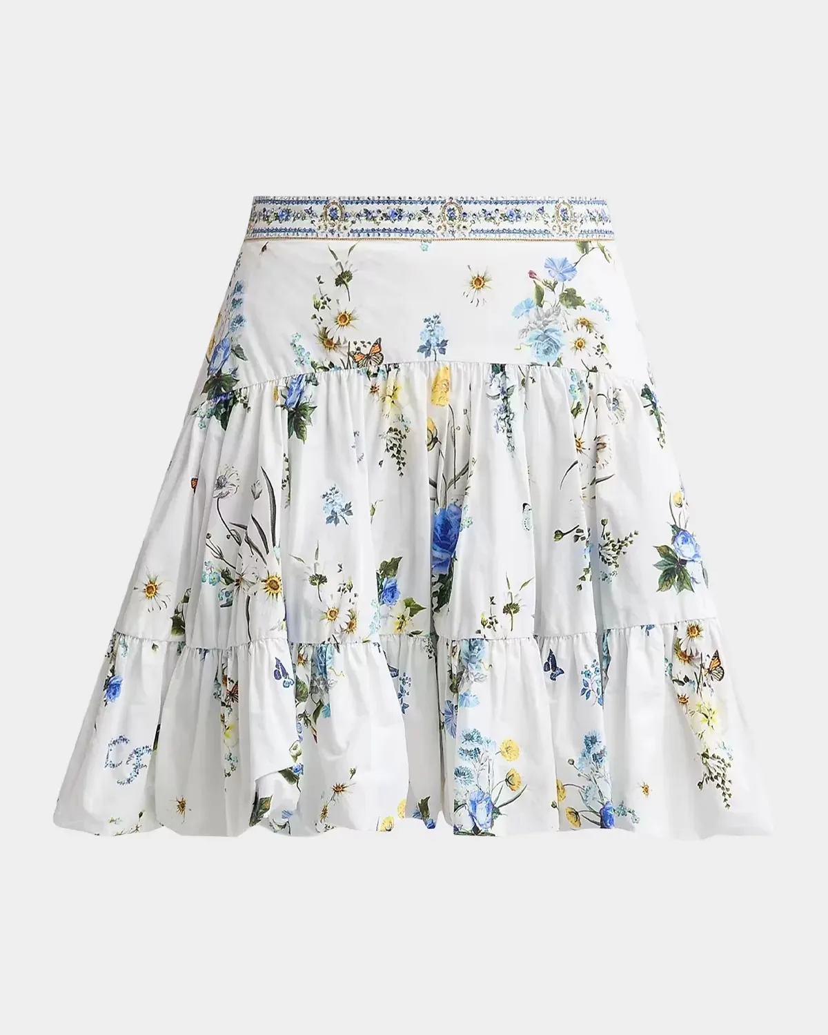 Floral Cotton Bubble Mini Skirt by Camilla