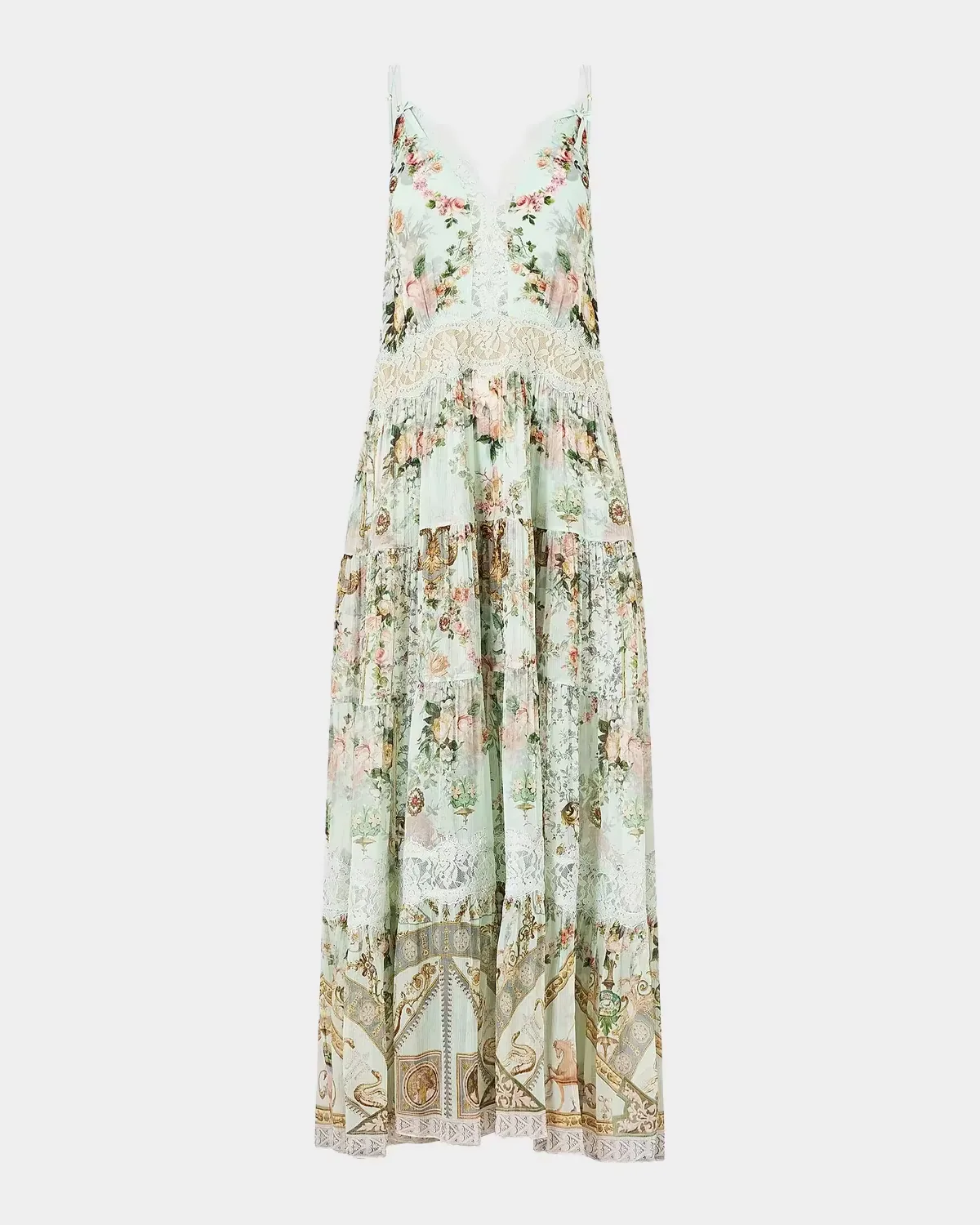 Floral Silk Trapeze Tiered Dress by Camilla