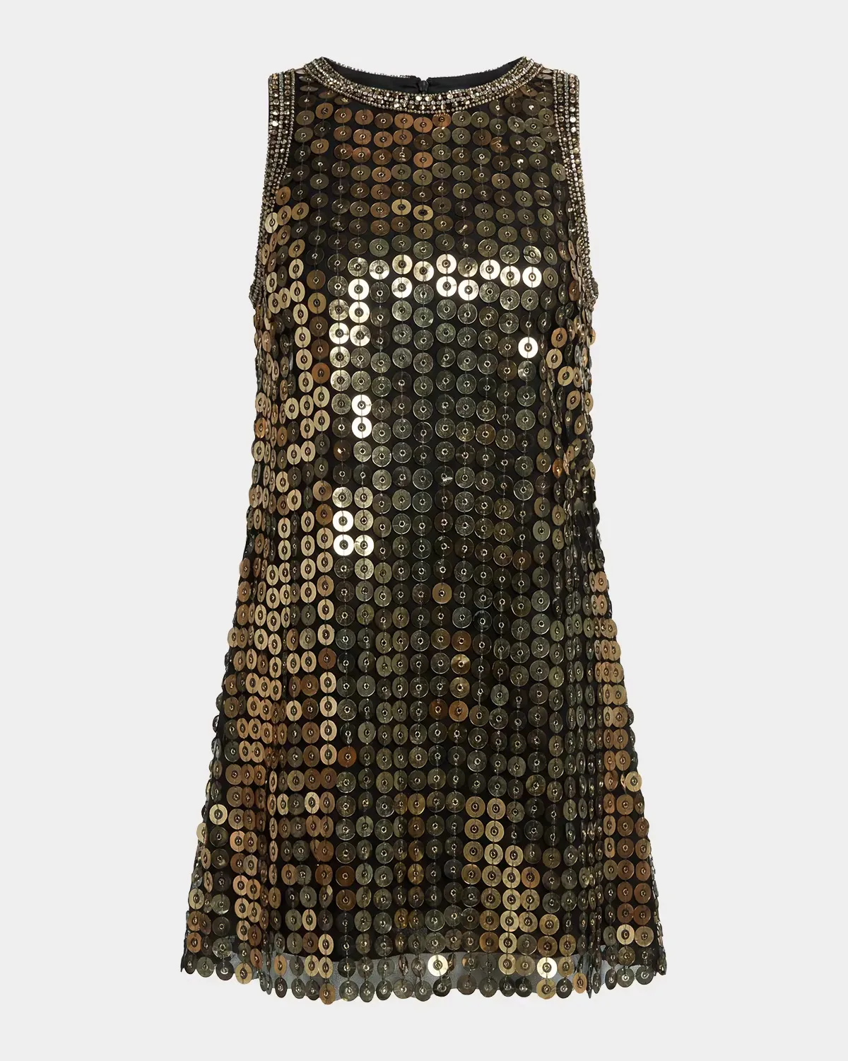 Beaded Georgette Sleeveless A-Line Mini Dress by M.A.C.