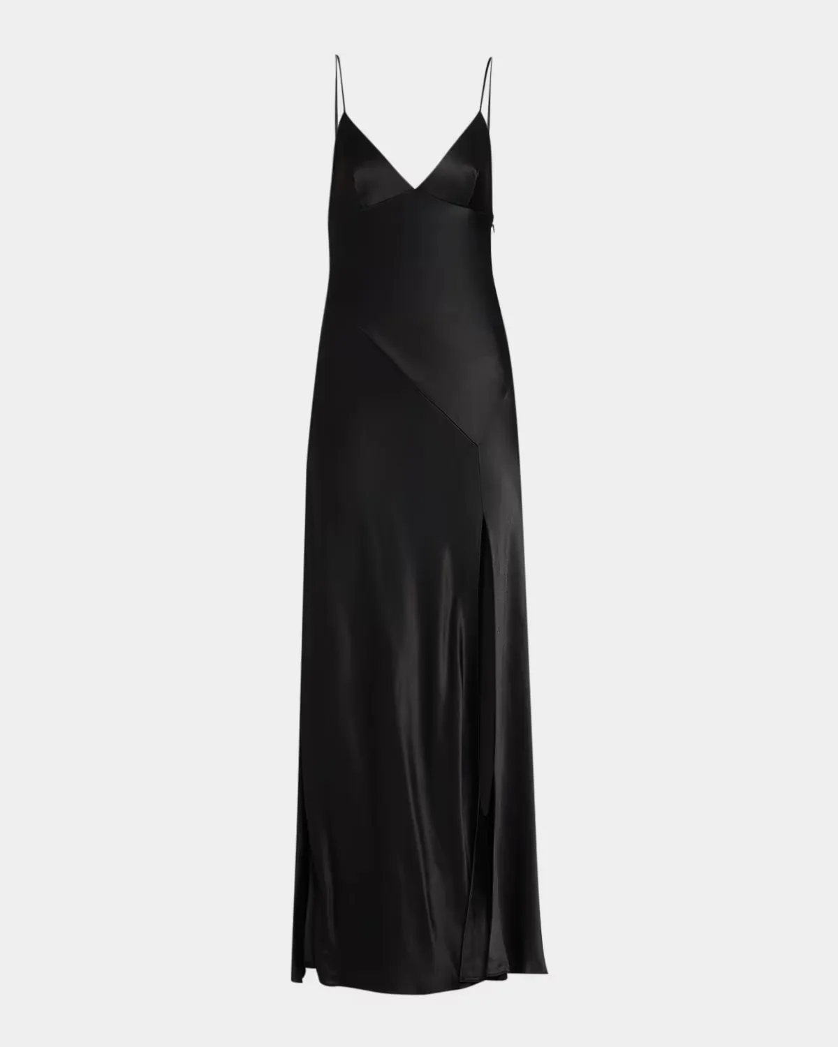Sleeveless Satin Slit Maxi Dress by Alberta Ferretti