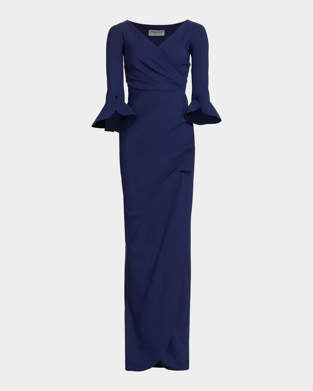 Zalfa Ruched Column Gown