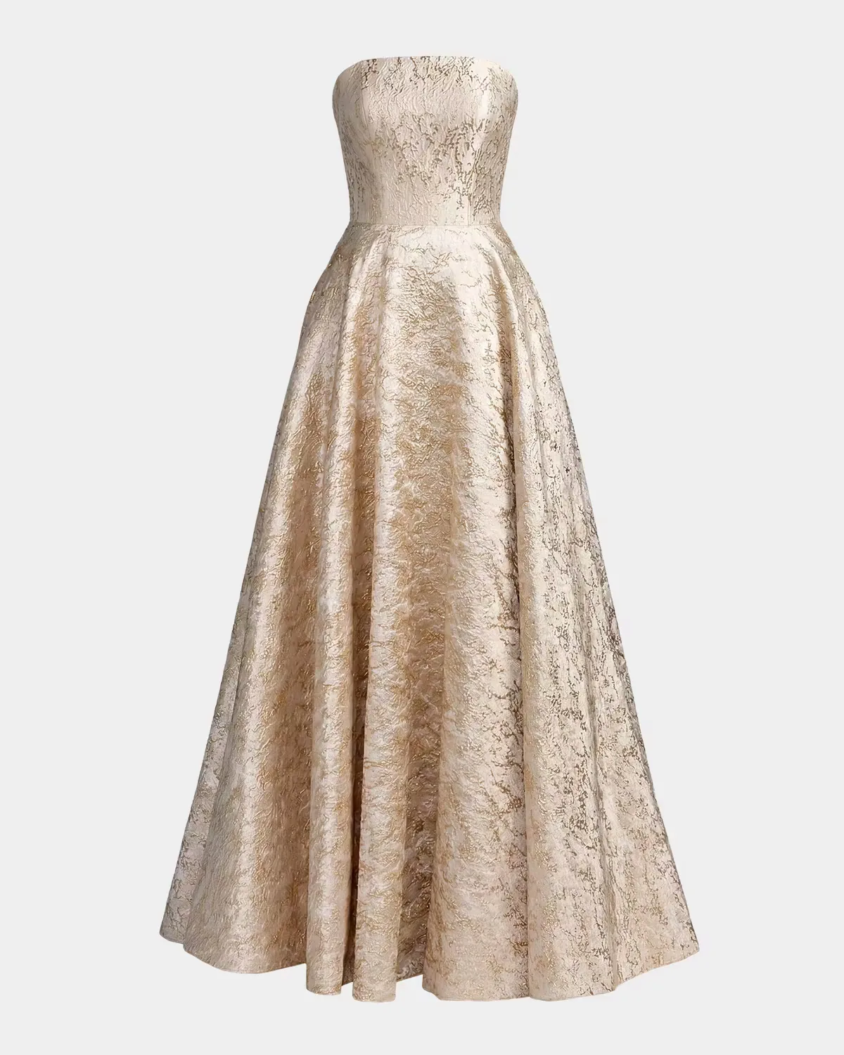 Strapless Brocade Fit & Flare Gown by M.A.C.