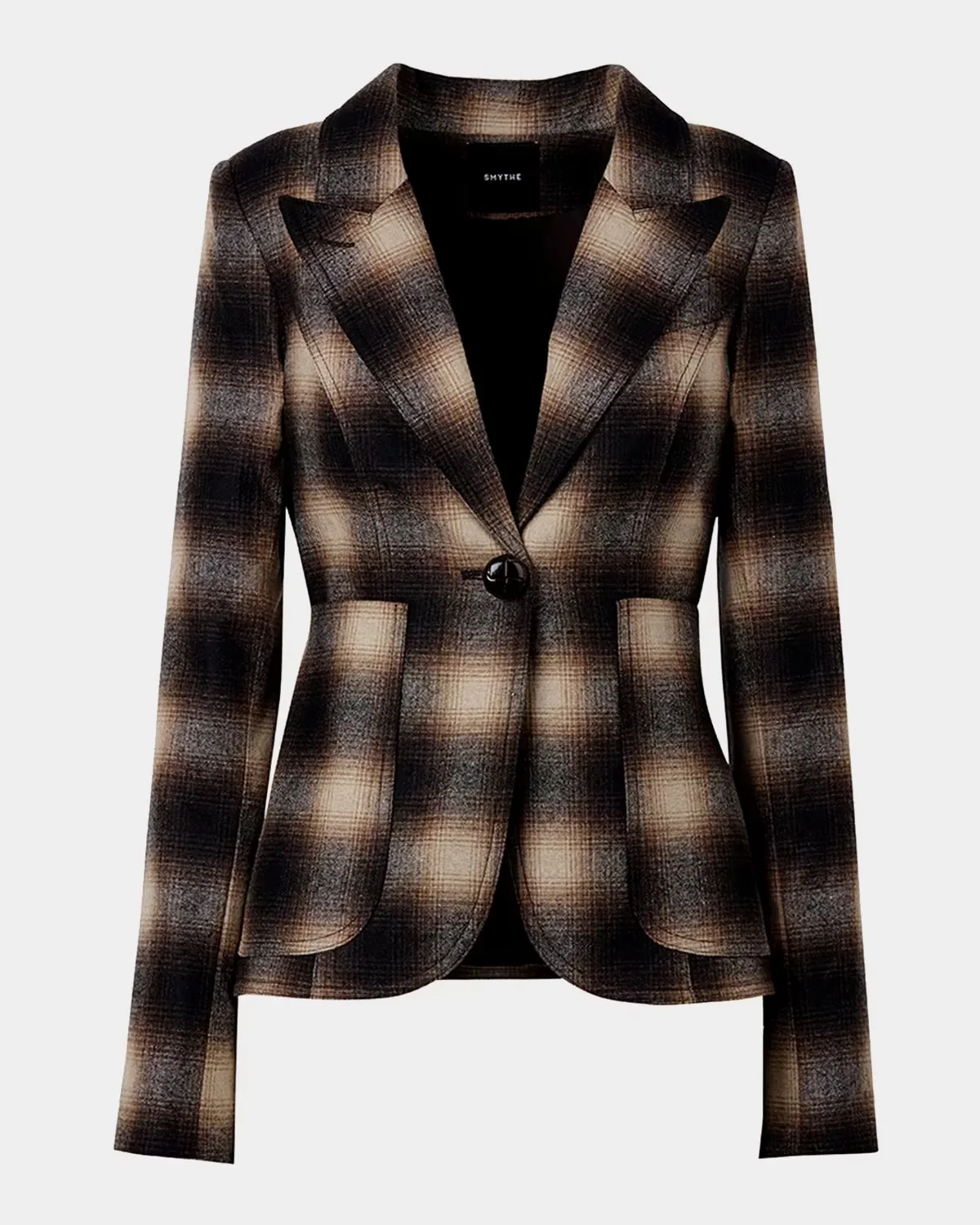Shadow Plaid Wool-Blend Blazer by Smythe