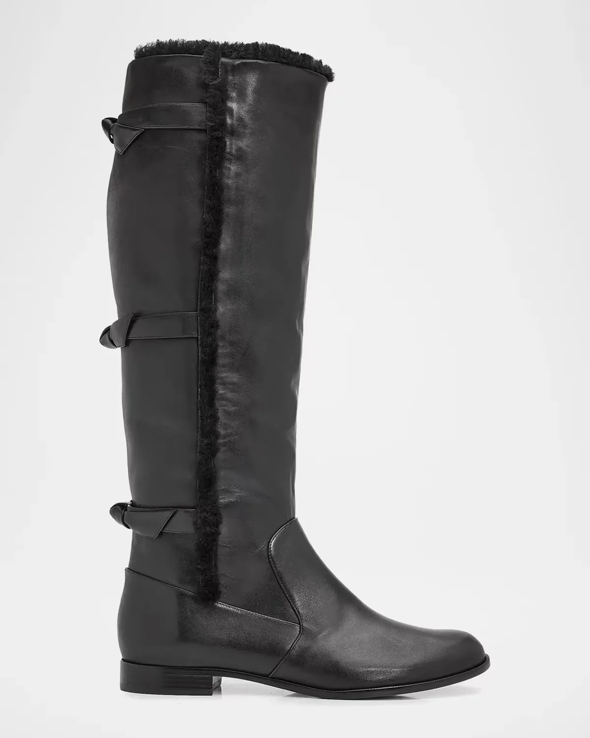 Lolita Shearling-Trimmed Leather Tall Boots by Alexandre Birman