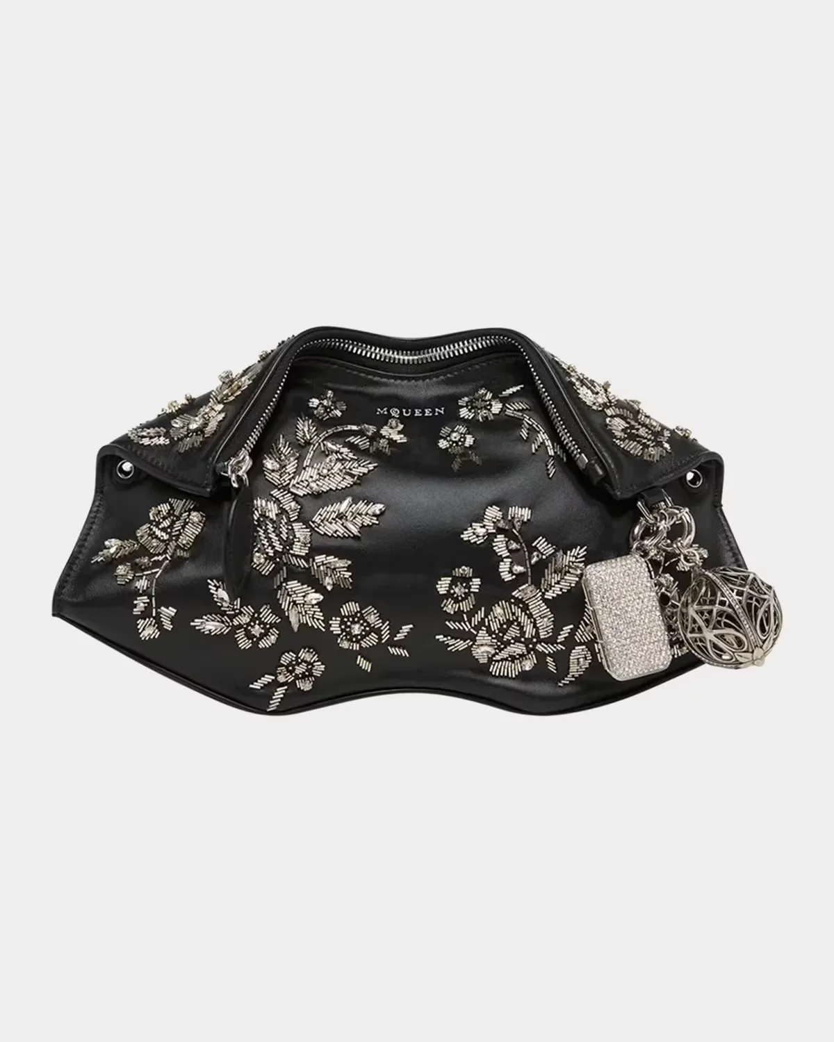 Manta Embellished Leather Clutch by McQueen