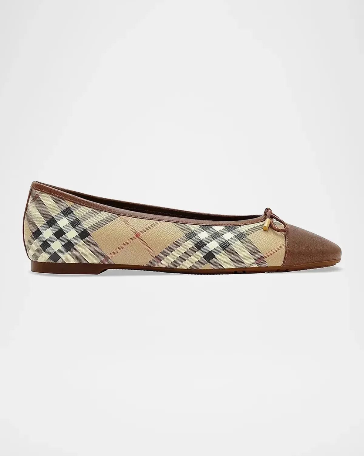 Highgate Check Canvas Ballet Flats by Burberry