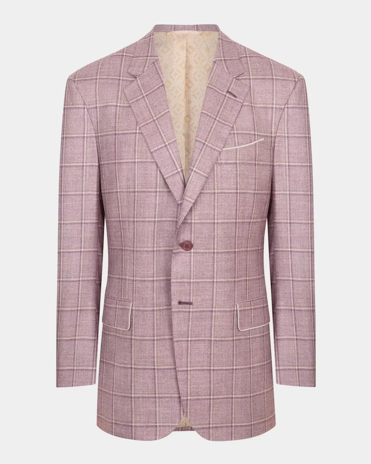 Gridline Plaid Wool Jacket by Stefano Ricci