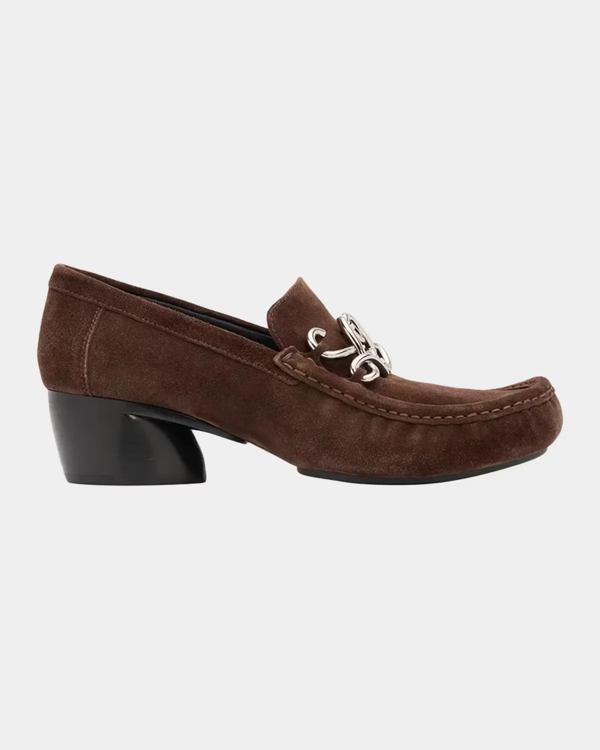 Oval Double L Suede Loafers