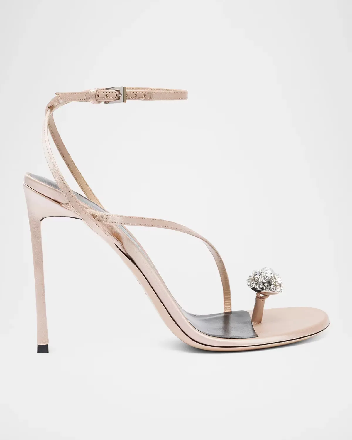 85mm Cassia Satin Ankle-Strap Sandals