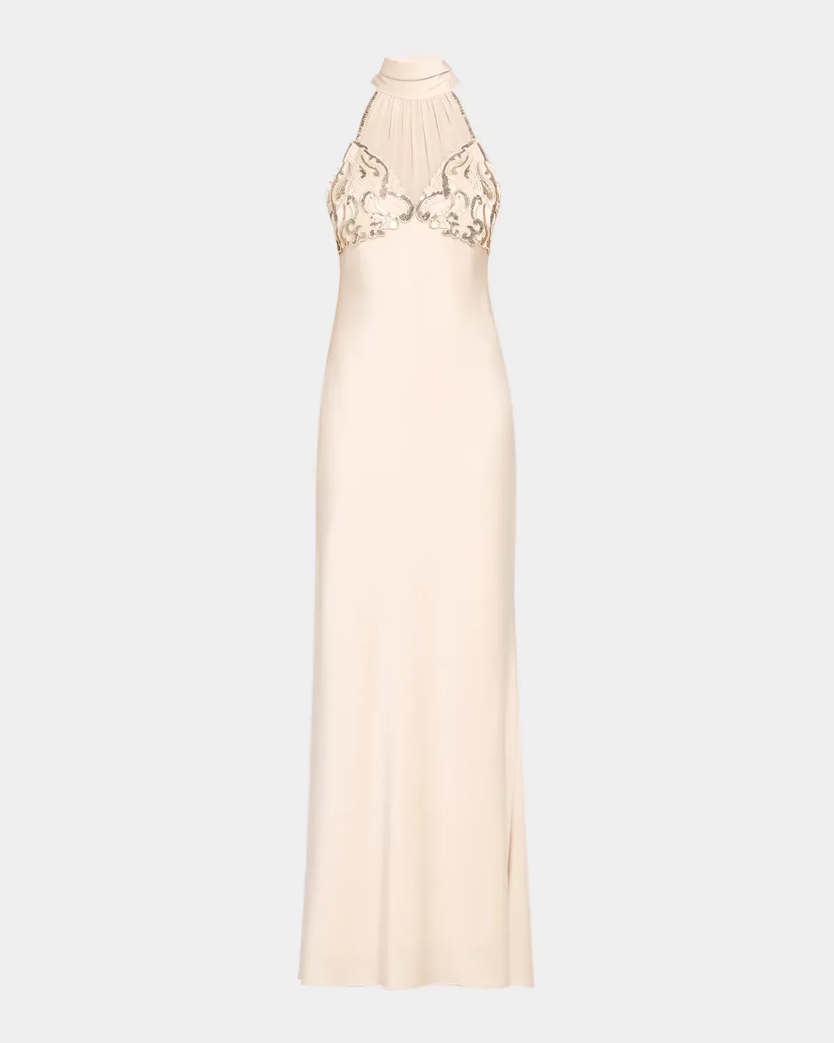 Evie Sequin-Embroidered Halter Gown by Ungaro