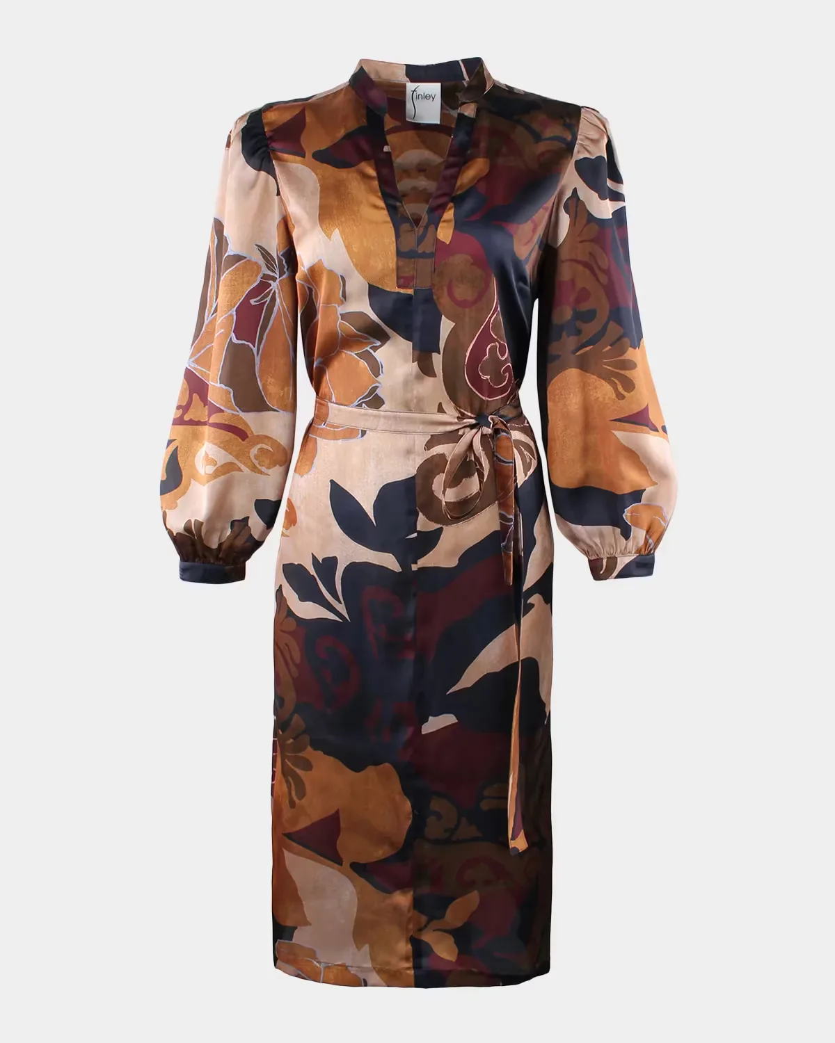 Franchesca Etruscan Scroll-Print Midi Dress by Finley