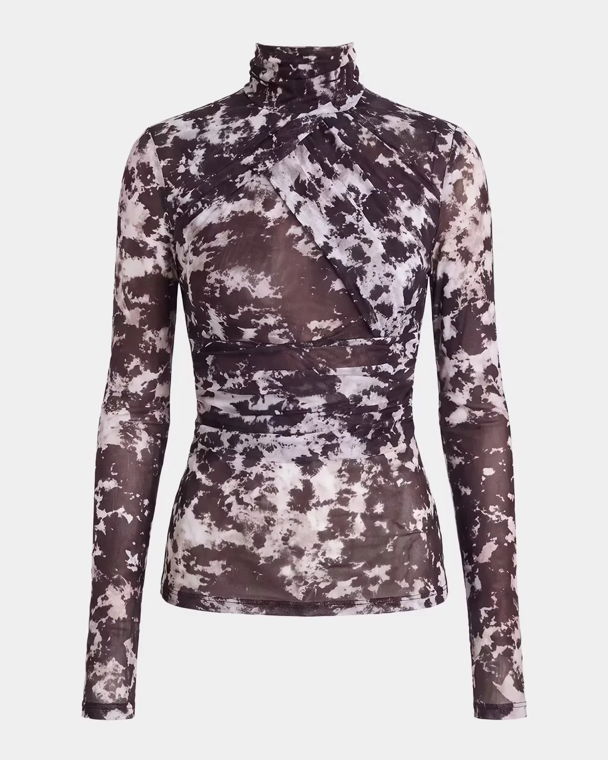 Ivy Mesh Gathered Long Sleeve Top by NICHOLAS