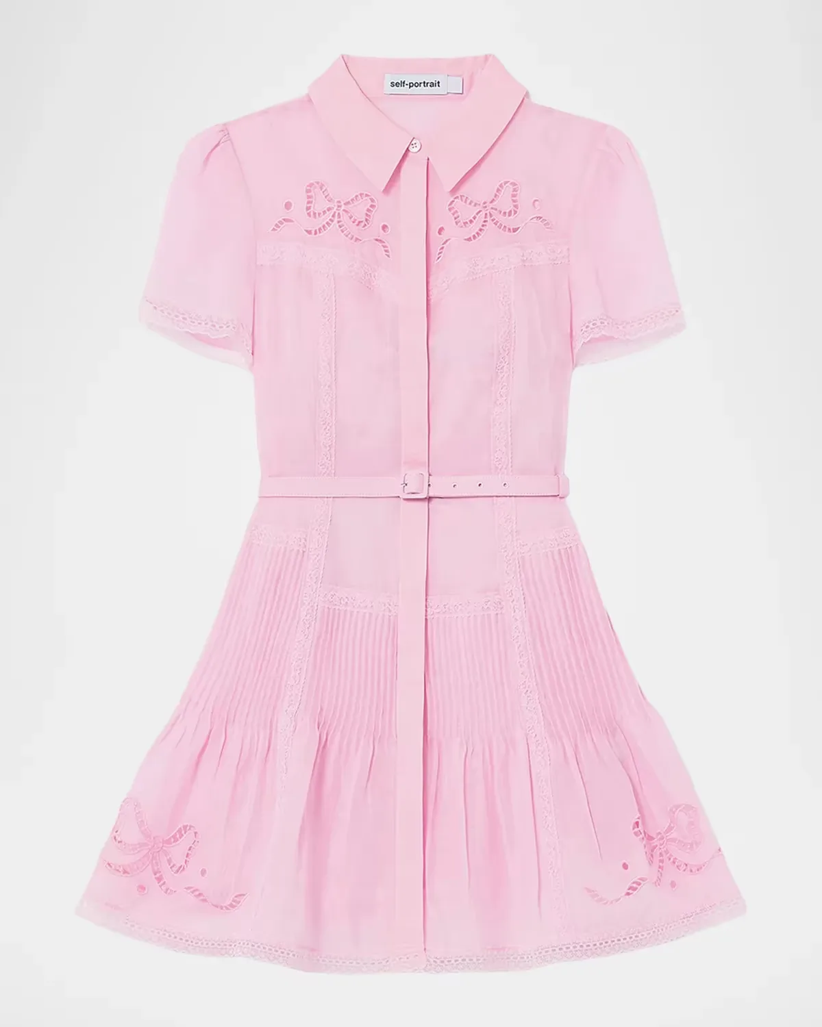 Embroidered Mini Shirtdress by Self Portrait