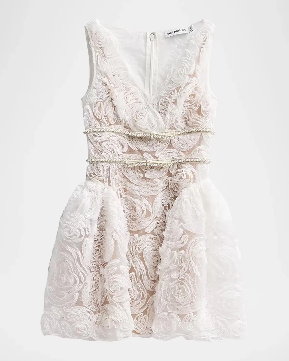 Tulle Laced A-Line Mini Dress by Self Portrait