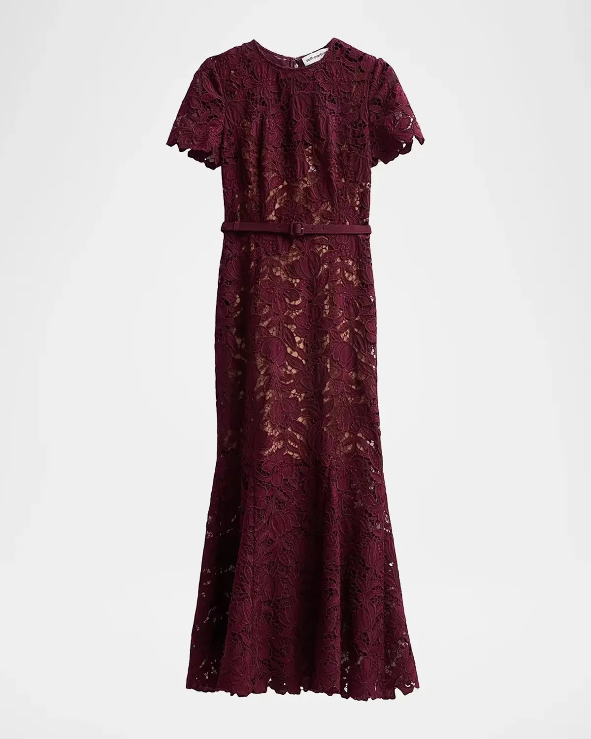 Lace Belted Midi Dress by Self Portrait