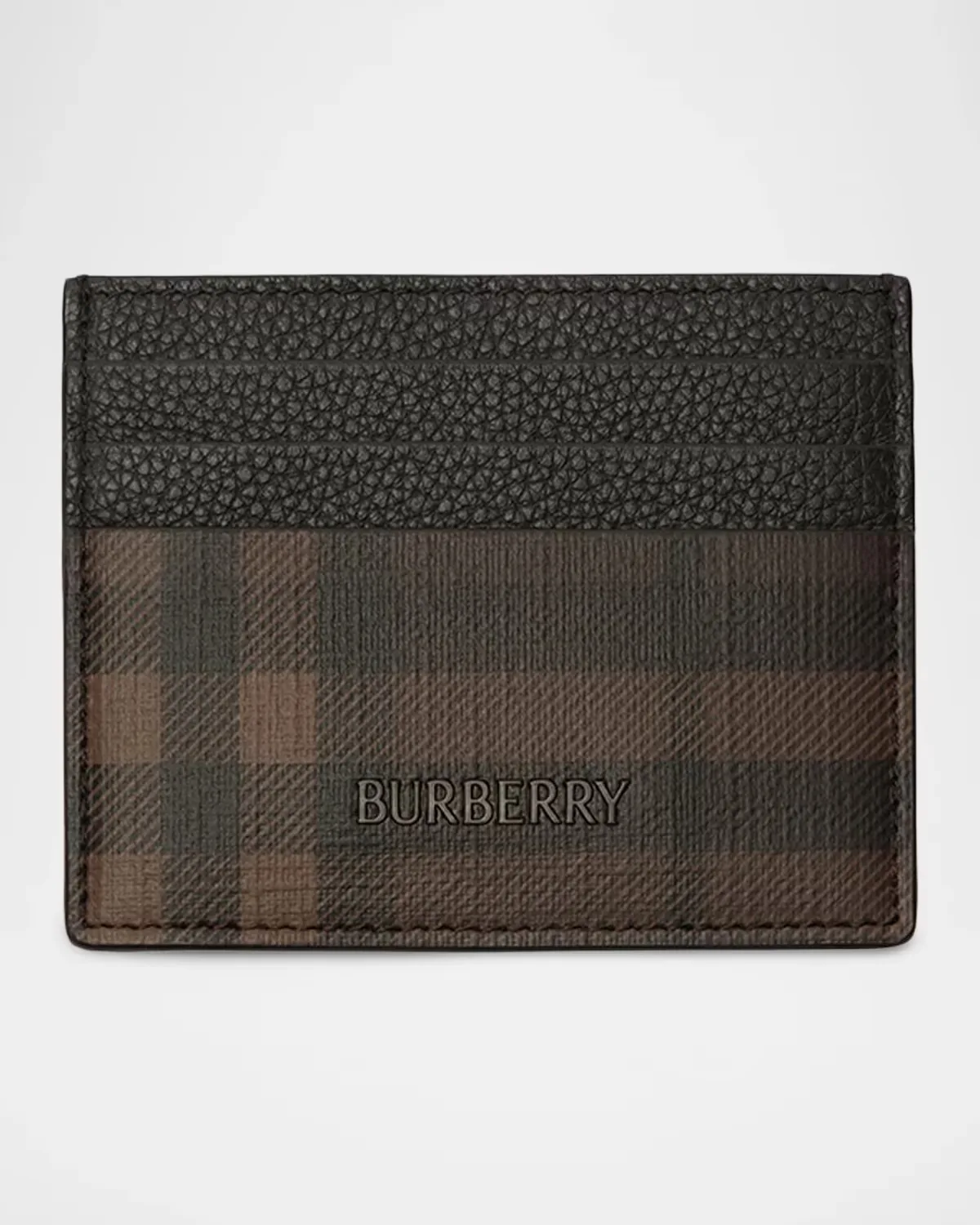 Canvas and Leather Check Card Case by Burberry