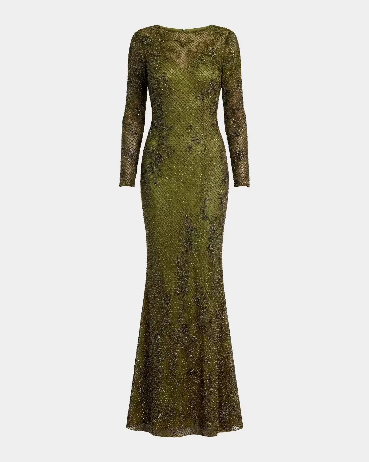 Embellished Long Sleeve Gown