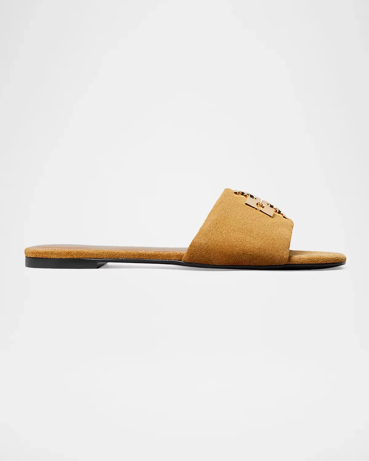 Charlie Suede Flat Slide Sandals by Tory Burch