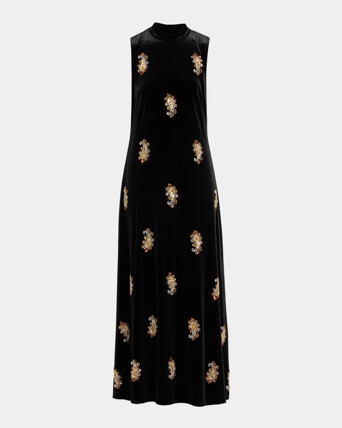 The Vani Beaded Paisley Velvet Maxi Dress by Elie Tahari