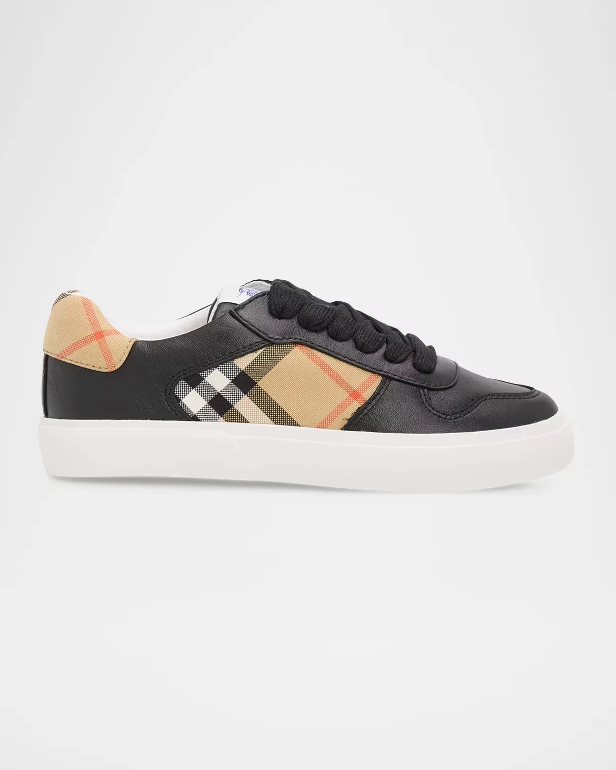 Check Leather Sneakers by Burberry