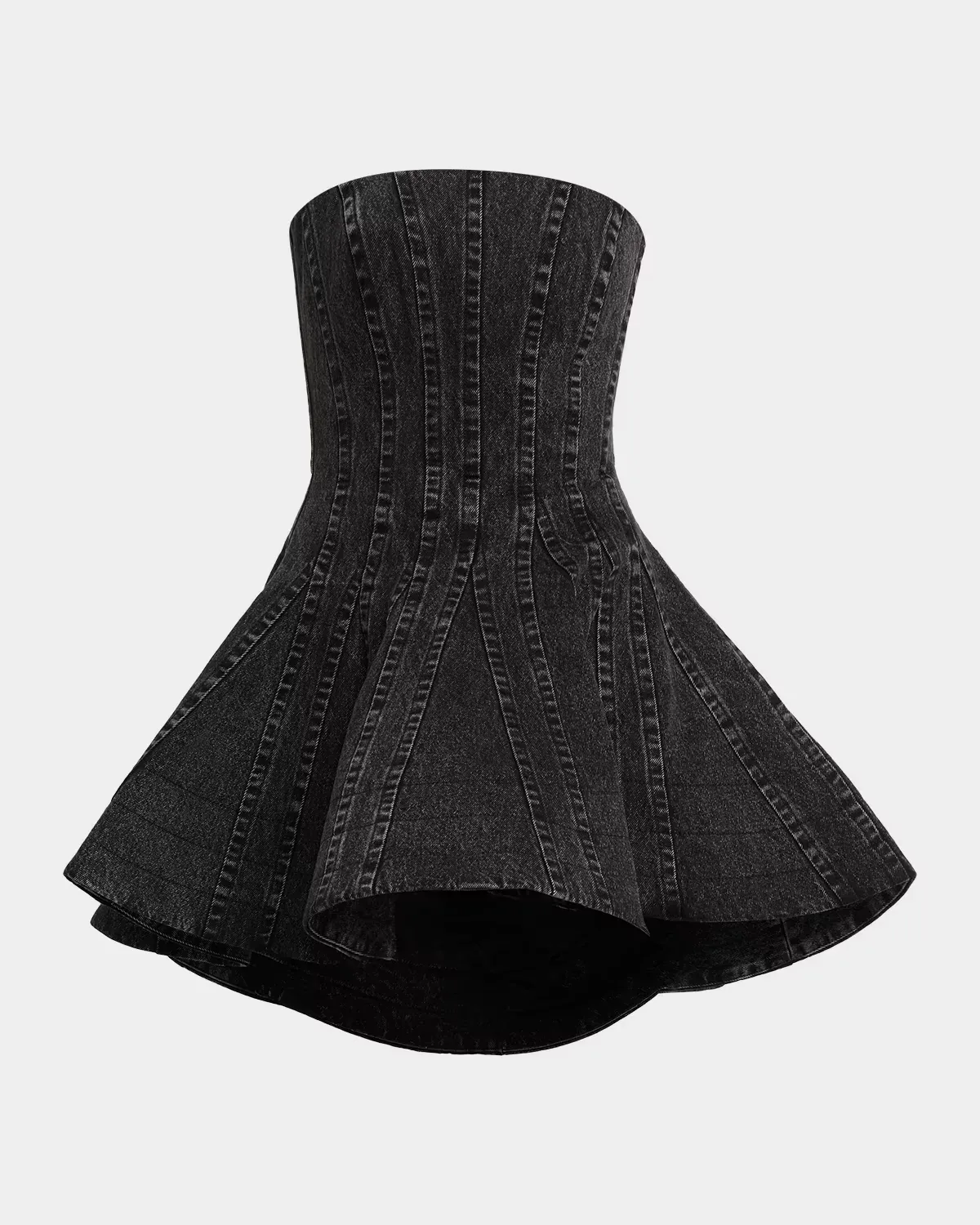 Lefa Washed Denim Mini Dress by AKNVAS