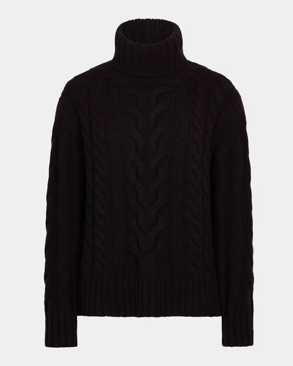 Cashmere Turtleneck Cable-Knit Sweater by TWP