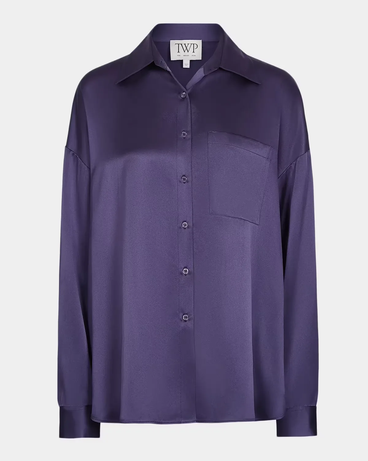 Something Borrowed Shirt in Crepe Back Silk Satin by TWP