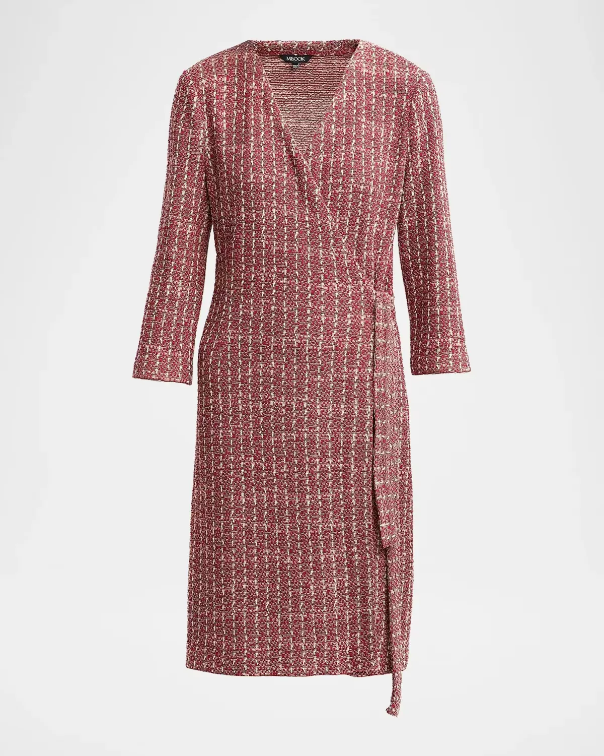 Tweed Jacquard Mini Wrap Dress by Misook