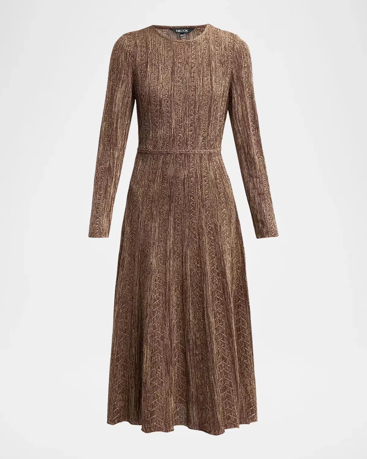 Metallic Pleated Midi Dress by Misook