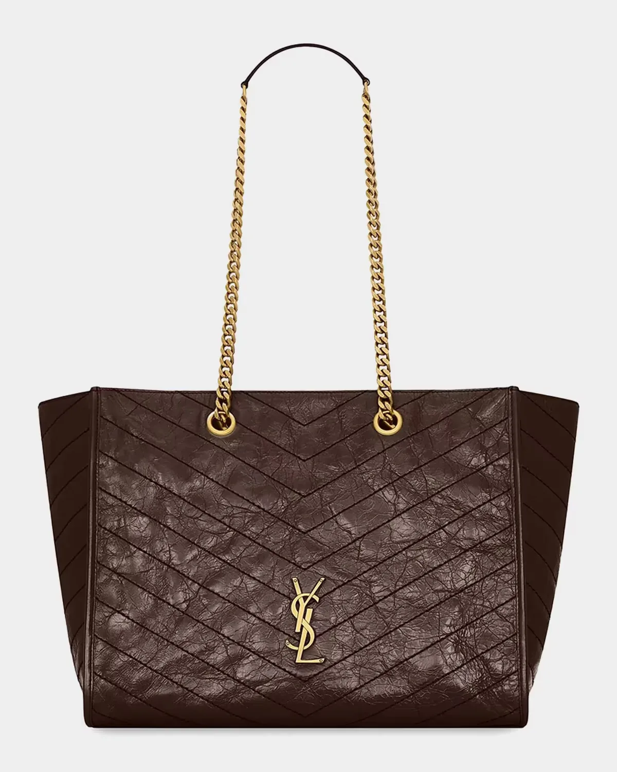 Niki YSL Chevron Quilted Shopping Tote Bag