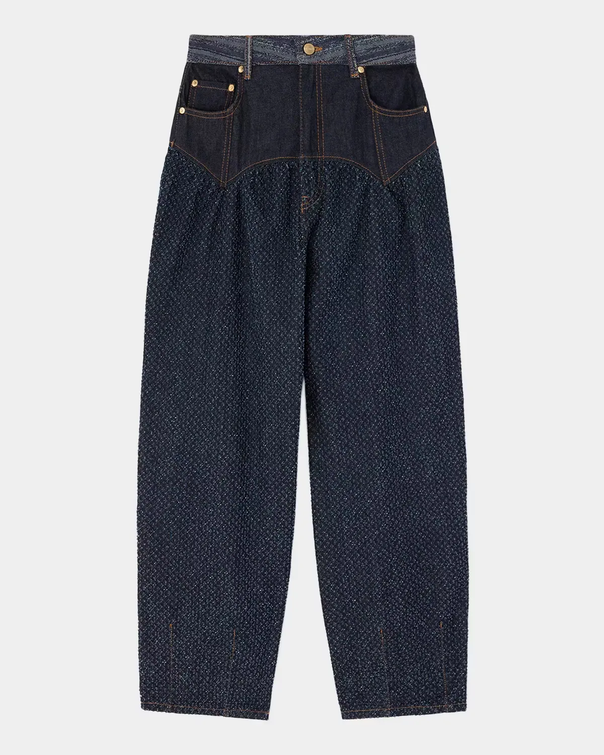 Patchwork Denim Corset Balloon Jeans by GANNI