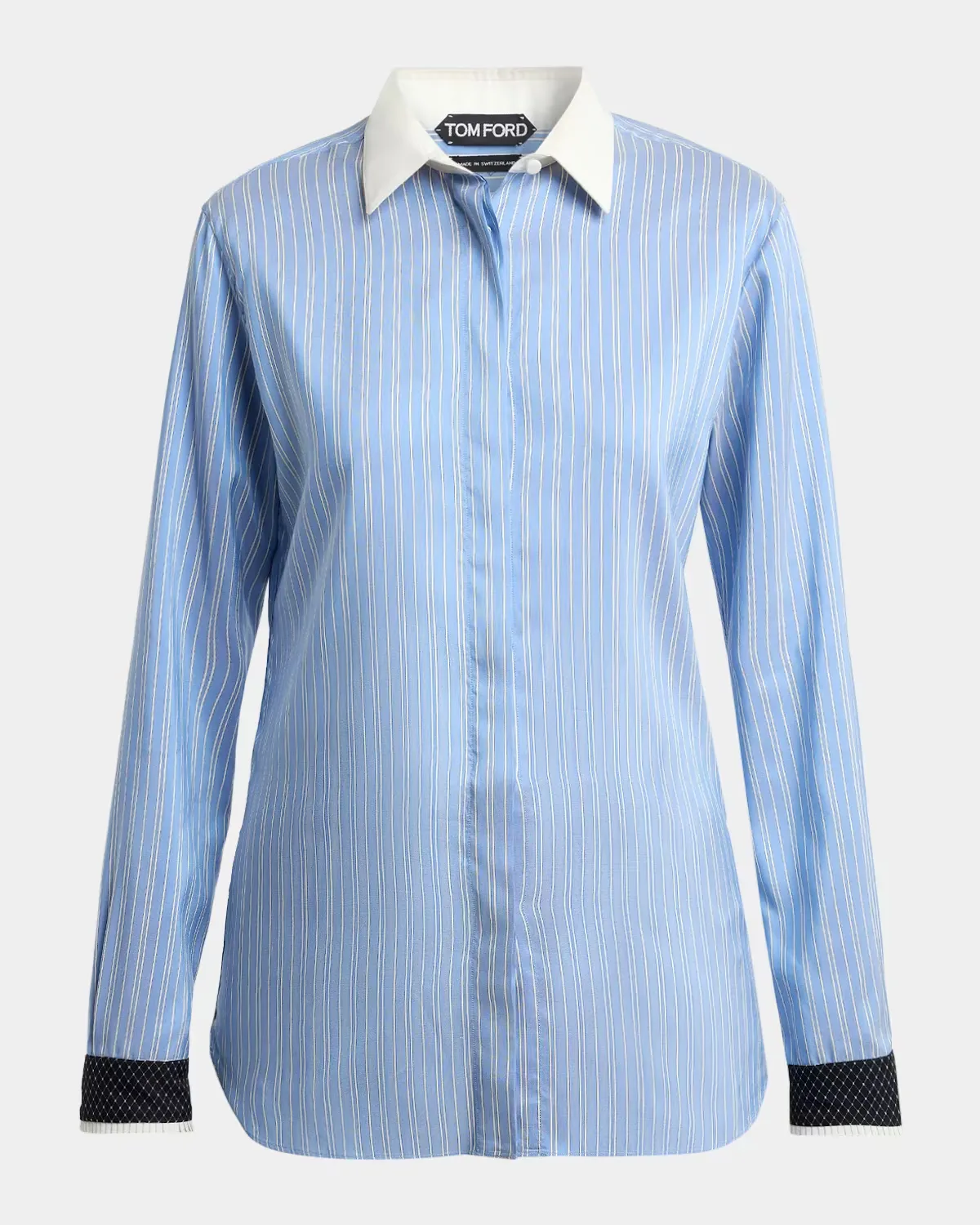 Striped Silk Button-Down Shirt by Tom Ford