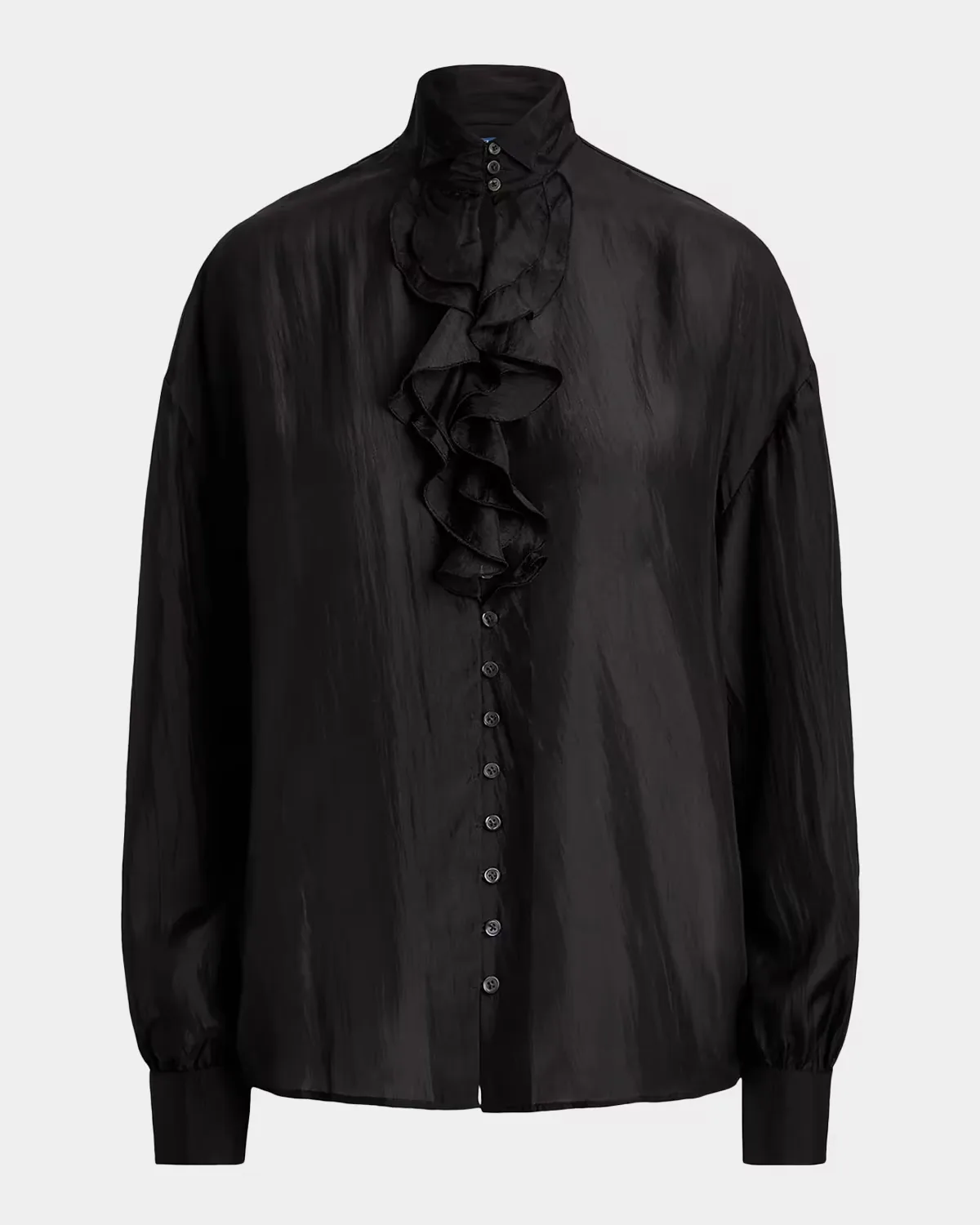 Silk Habutai Ruffle Shirt
